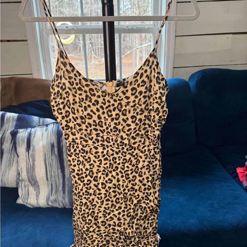 Leopard Print Spaghetti Strap Dress